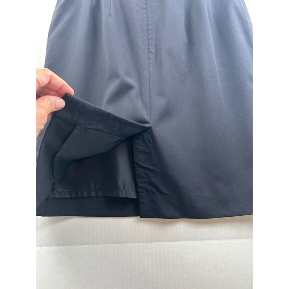 Vintage Talbots Petites Navy Wool-Blend Pencil Lined Skirt Made‎ in USA Sz 8P - Picture 4 of 6
